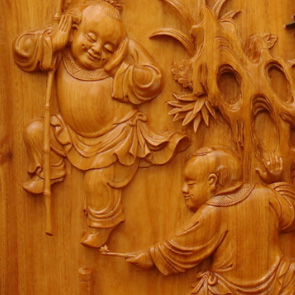 東方家具-木雕畫-竹報平安