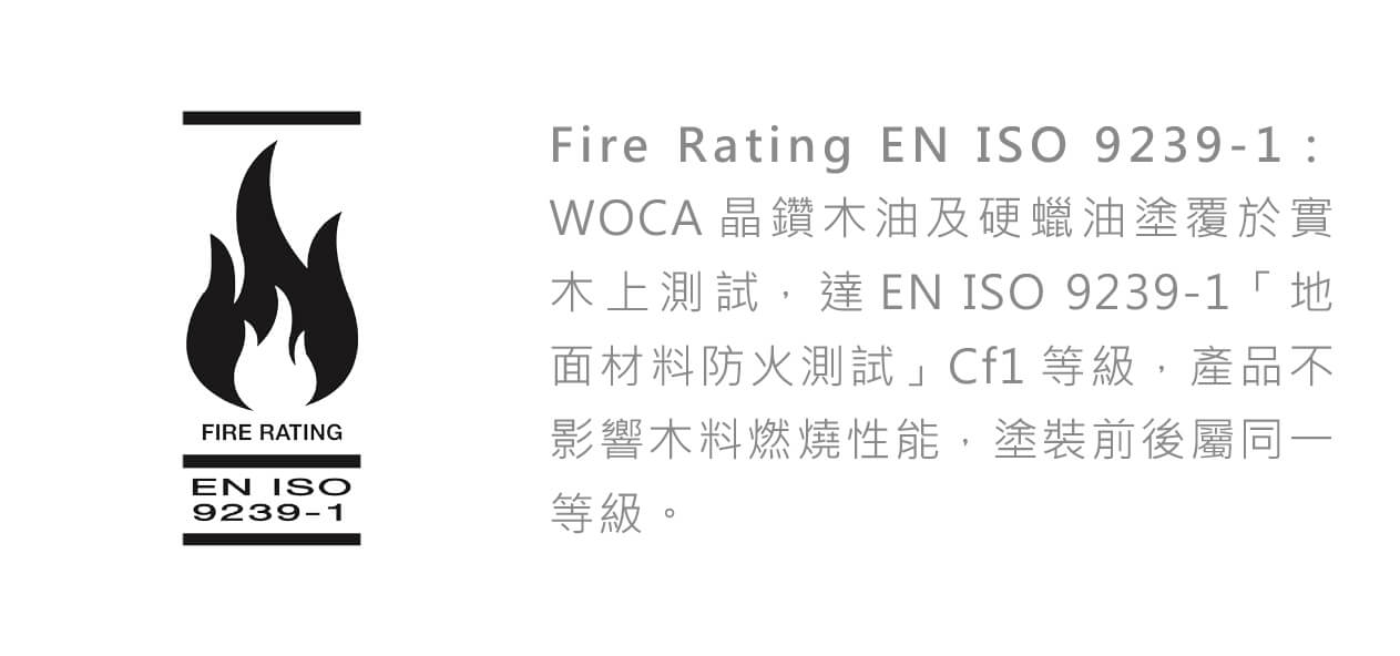WOCA國際認證-Fire Rating ISO 9239-1