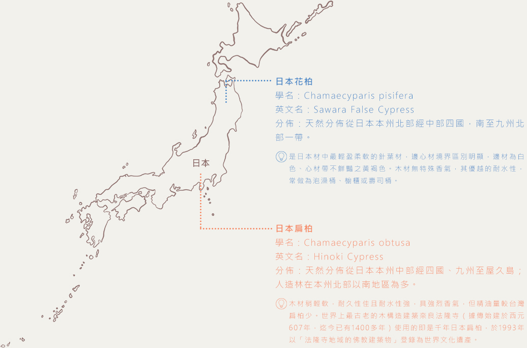職人講堂-日檜分佈